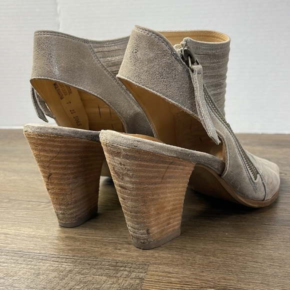 PAUL GREEN Women’s 'Cayenne' Leather Metallic Smoke Peep Toe Bootie Heel, size 7 - Picture 4 of 11